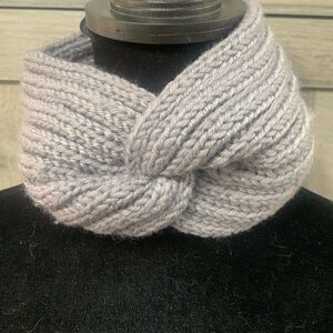 Gray Knit Cotton Yarn Head Wrap Head Band Woman's One Size